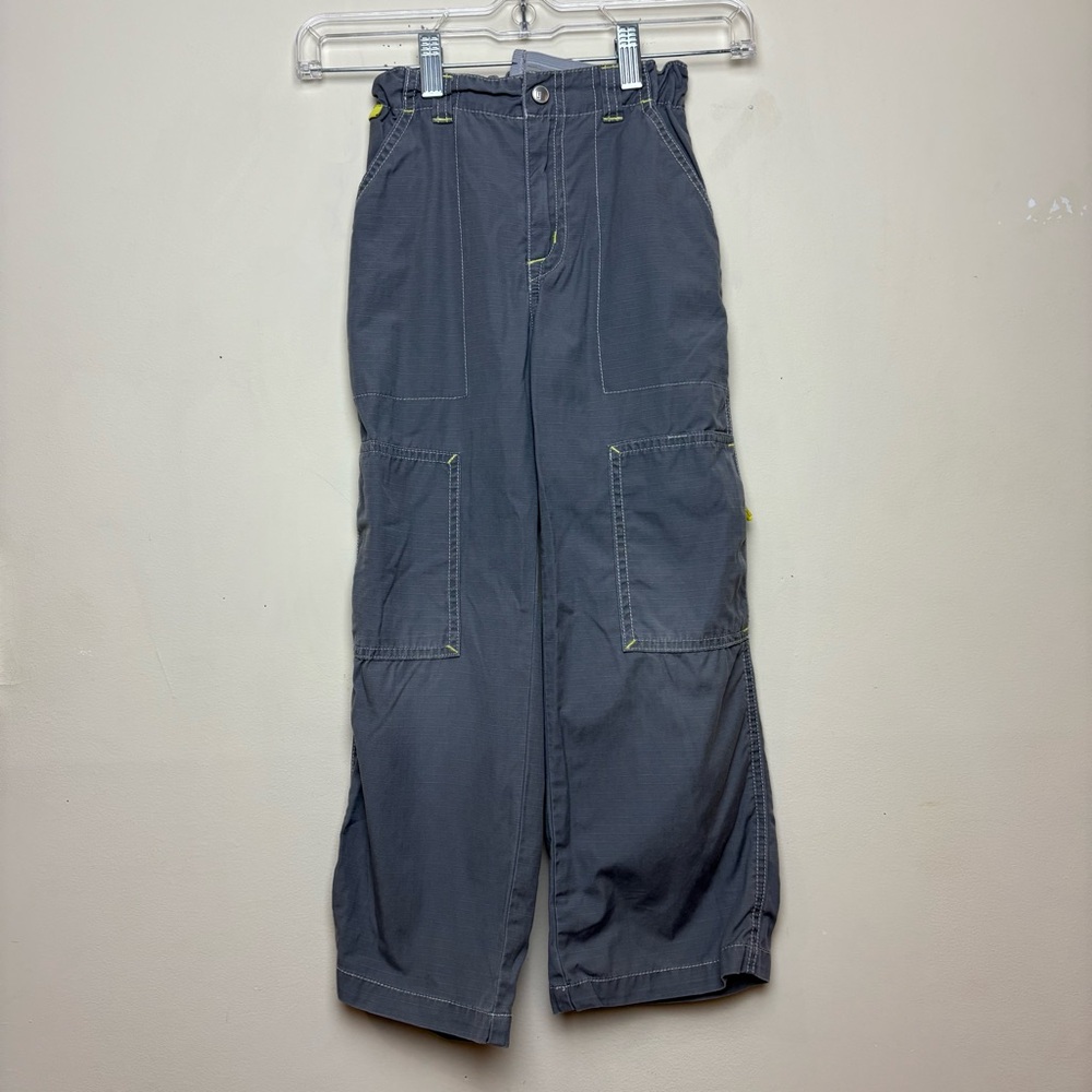 VTG Gymboree Pants Baggy Skate Rave Parachute Y2K Size 6 Grey Reflective Cargo